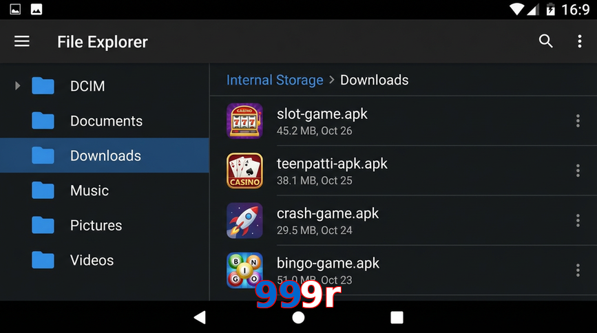 Main screen of 999R gameapk page for PK players